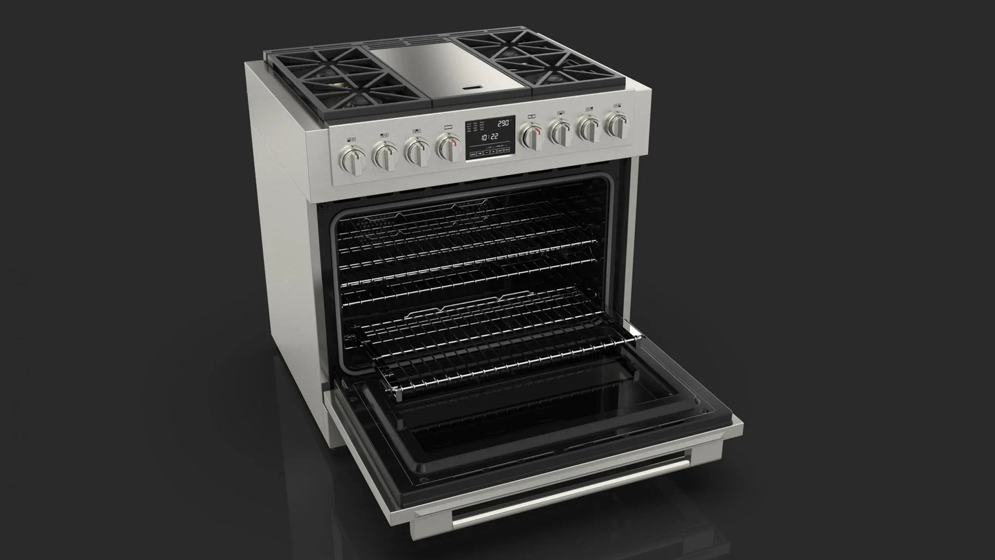 36” DUAL FUEL PRO RANGE WITH GRIDDLE | Fulgor Milano fulgor-milano
