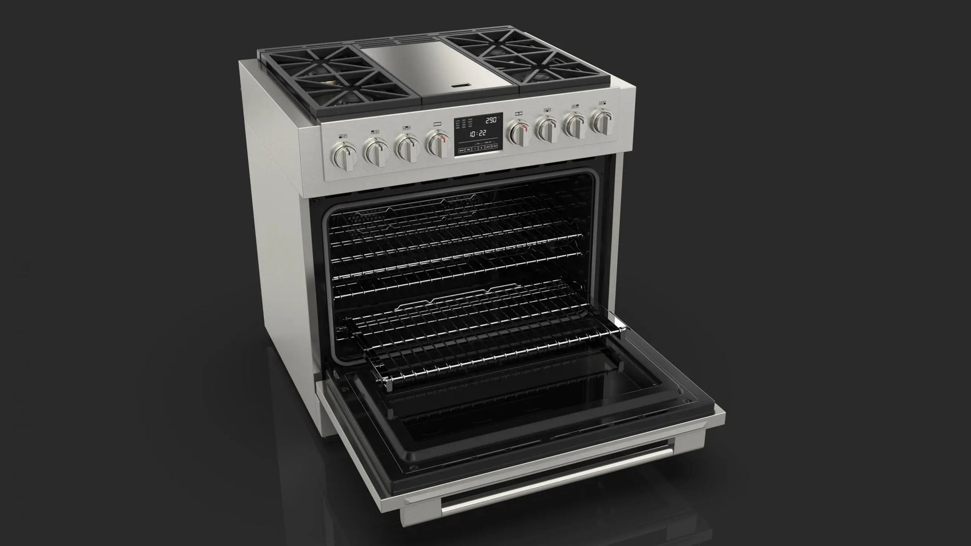 36” DUAL FUEL PRO RANGE WITH GRIDDLE | Fulgor Milano fulgor-milano
