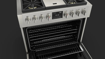 36” DUAL FUEL PRO RANGE WITH GRIDDLE | Fulgor Milano fulgor-milano