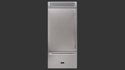 Fulgor Milano 700 Series 36 in. 18.5 Cu. Ft. Stainless Steel Counter Depth Bottom Freezer Refrigerator