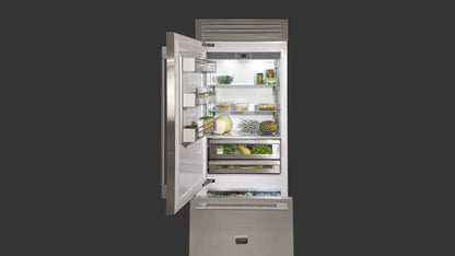Fulgor Milano 700 Series 36 in. 18.5 Cu. Ft. Stainless Steel Counter Depth Bottom Freezer Refrigerator