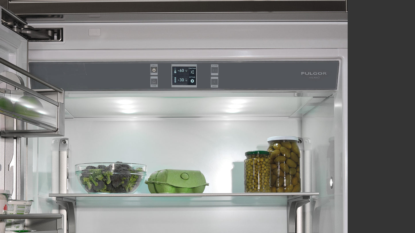 Fulgor Milano 700 Series 36 in. 18.5 Cu. Ft. Stainless Steel Counter Depth Bottom Freezer Refrigerator