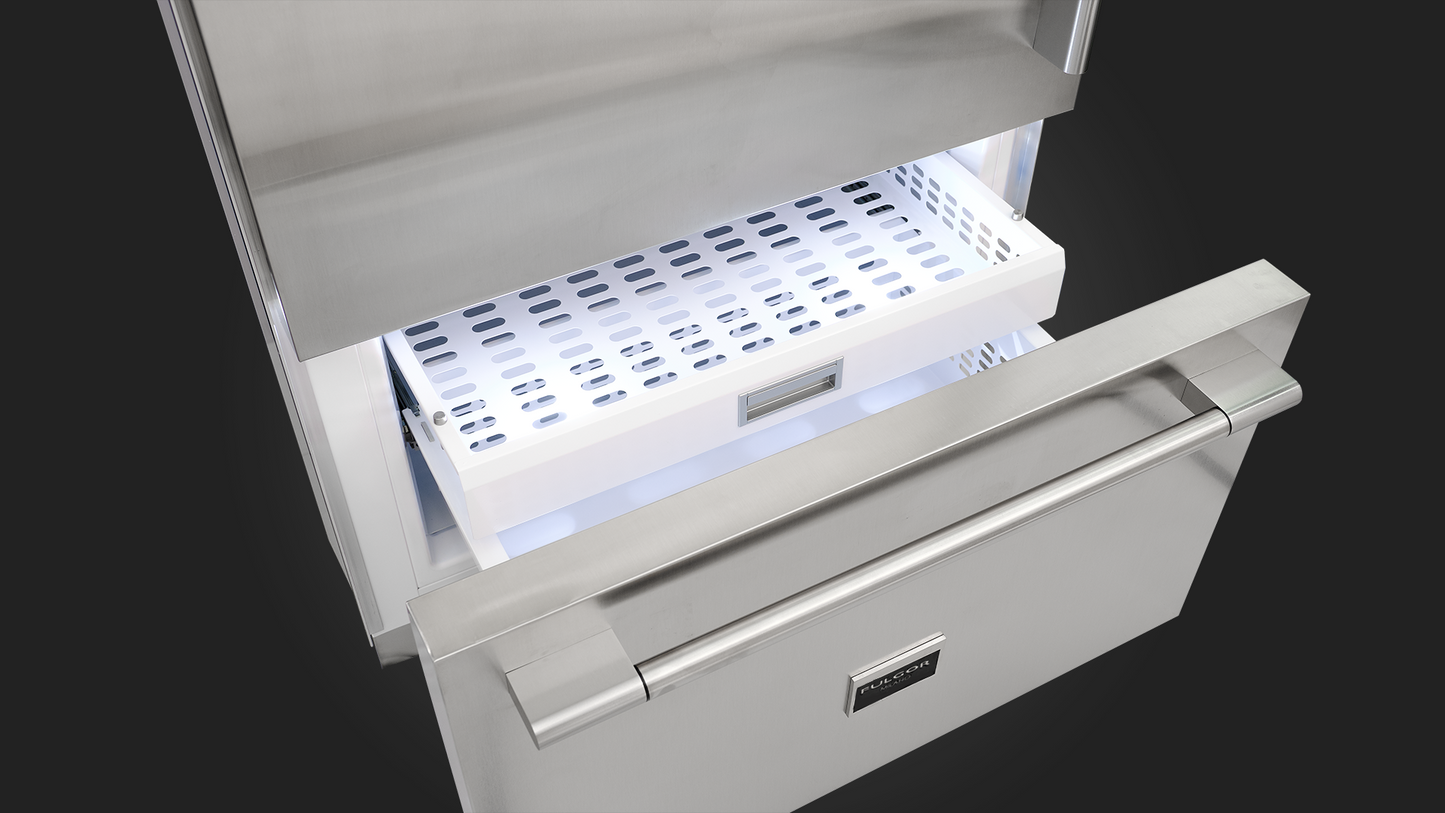 Fulgor Milano 700 Series 36 in. 18.5 Cu. Ft. Stainless Steel Counter Depth Bottom Freezer Refrigerator