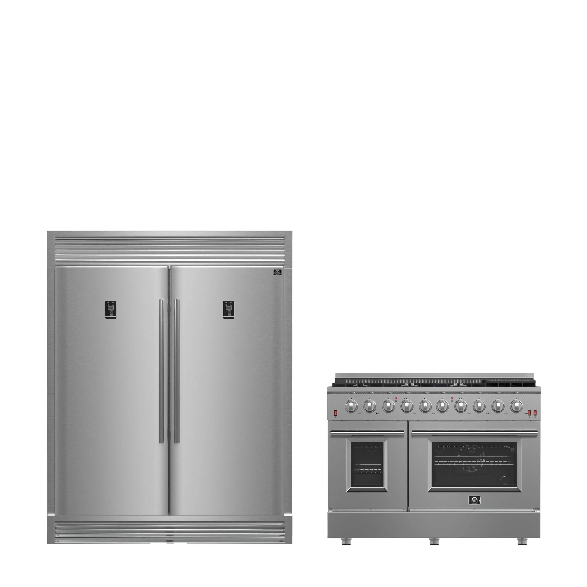 FORNO Premium 2-Piece Kitchen Bundle - Galiano 48" Gas Range, 60" Side-by-Side Refrigerator - FBDL-005-01CAUS FORNO