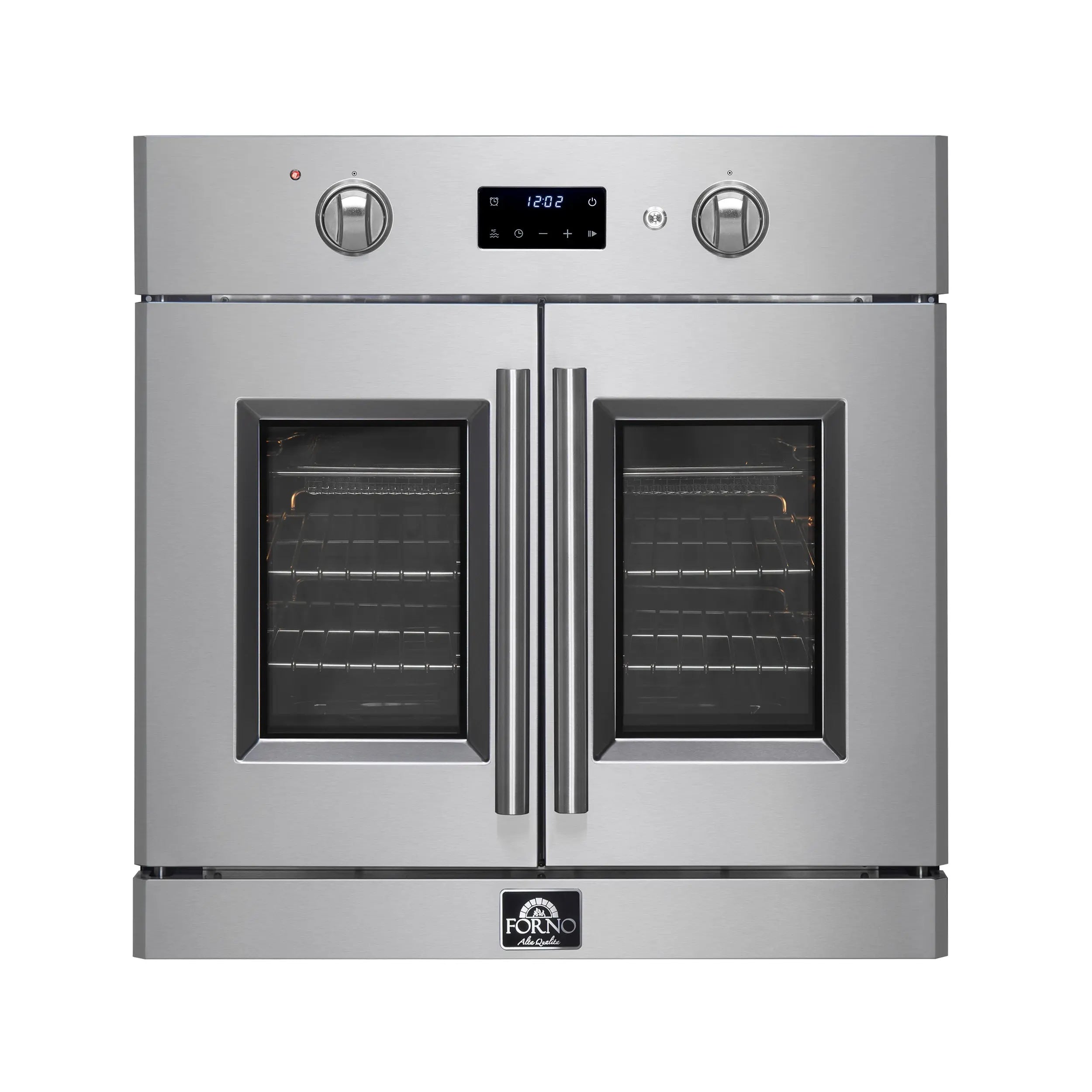 Forno Asti 30-Inch French Door Electric Wall Oven in Stainless Steel, 3.68 cu. ft. True Convection, 3,600W, Air Fry, Sous Vide, Self-Clean FORNO
