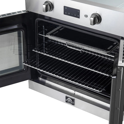Forno Asti 30-Inch French Door Electric Wall Oven in Stainless Steel, 3.68 cu. ft. True Convection, 3,600W, Air Fry, Sous Vide, Self-Clean FORNO