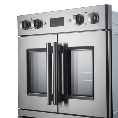 Forno Asti 30-Inch Double Electric Wall Oven with Upper French Doors in Stainless Steel, 7.36 cu. ft. FORNO