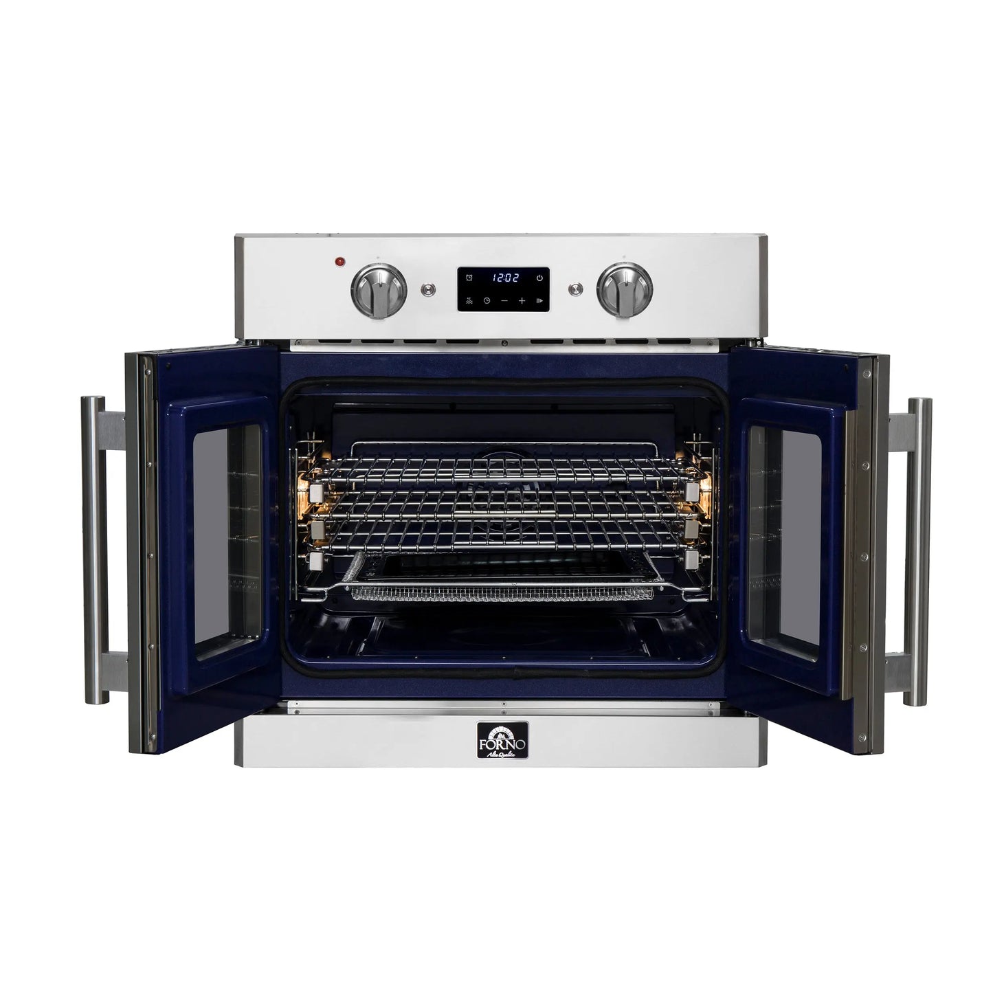 Forno Gallico 30-Inch Electric French Door Wall Oven, Stainless Steel, True Convection, Air Fry, Self-Cleaning FORNO