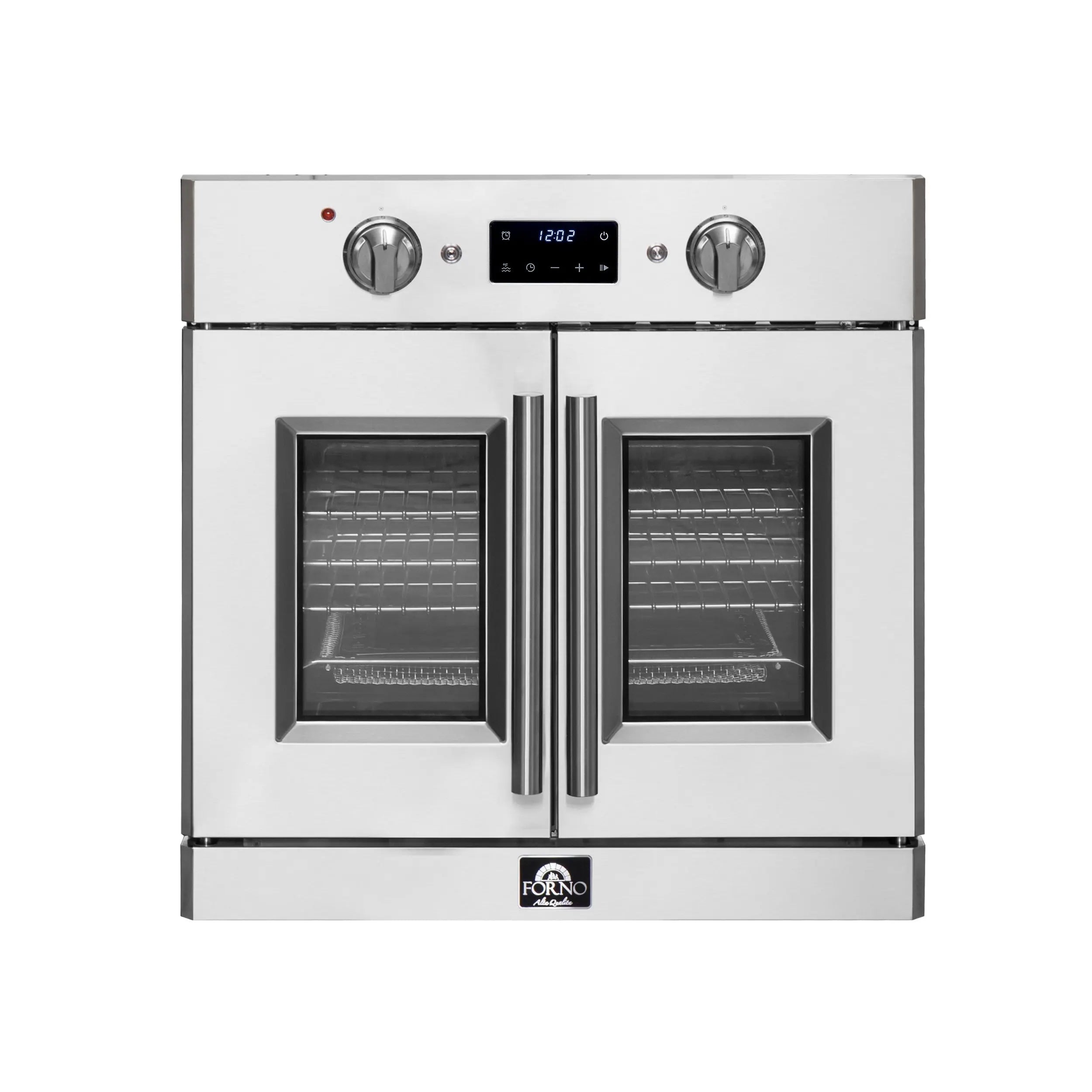 Forno Gallico 30-Inch Electric French Door Wall Oven, Stainless Steel, True Convection, Air Fry, Self-Cleaning FORNO