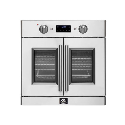 Forno Gallico 30-Inch Electric French Door Wall Oven, Stainless Steel, True Convection, Air Fry, Self-Cleaning FORNO