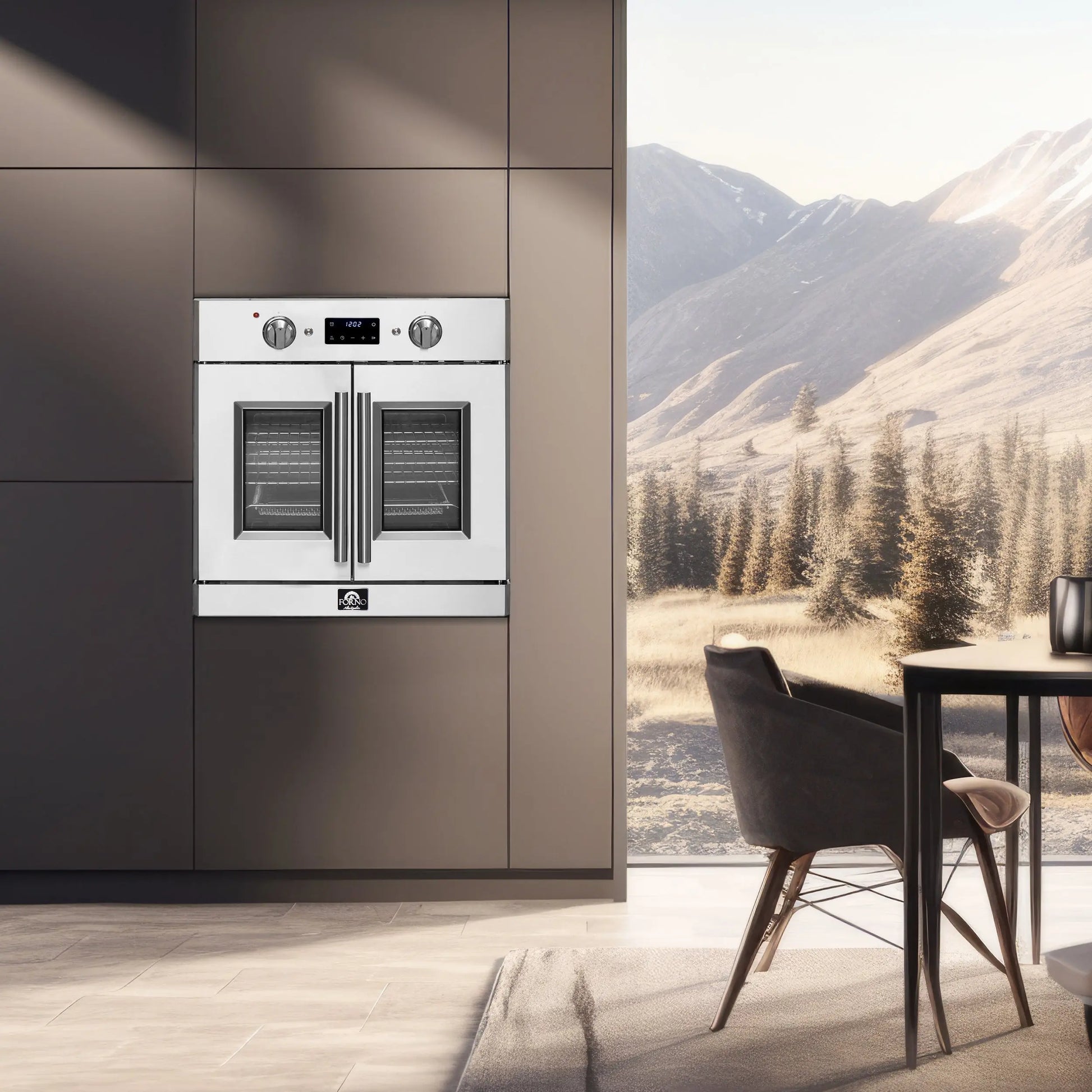 Forno Gallico 30-Inch Electric French Door Wall Oven, Stainless Steel, True Convection, Air Fry, Self-Cleaning FORNO