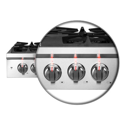 Forno Spezia Alta Qualita 30-Inch Pro-Style Gas Rangetop, Stainless Steel, 5 Sealed Burners, Continuous Cast Iron Grates, High Heat Output FORNO