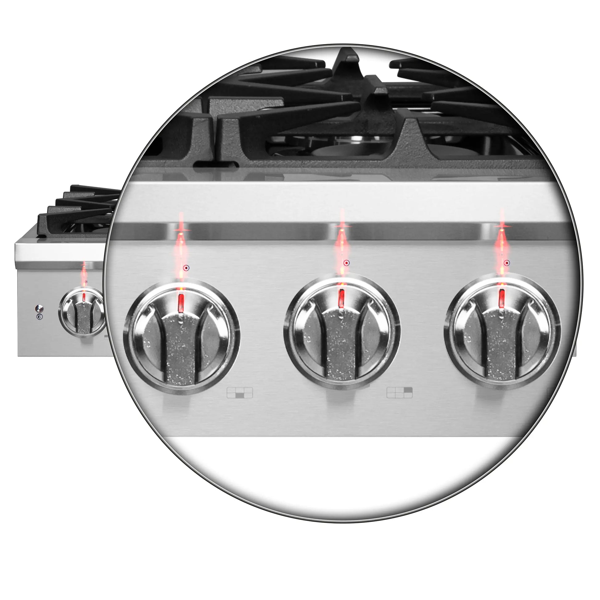 Forno Spezia Alta Qualita 36-Inch Pro-Style Gas Rangetop, Stainless Steel, 6 Sealed Burners, Continuous Cast Iron Grates, High Heat Output FORNO