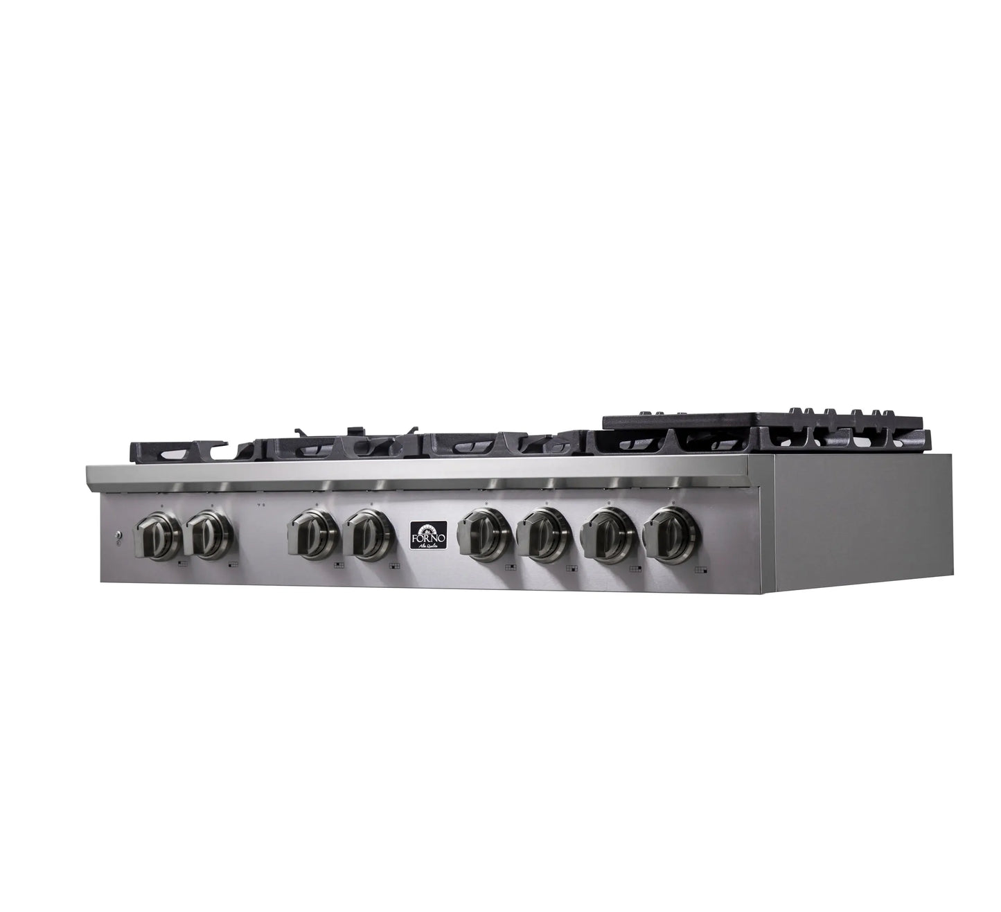Forno Spezia Alta Qualita 48-Inch Pro-Style Gas Rangetop, Stainless Steel, 8 Sealed Burners, Continuous Cast Iron Grates, High Heat Output FORNO