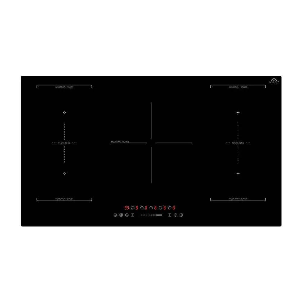 Forno Ornonzo 36-Inch Induction Cooktop, 5 Zones, 2 Flex-Zones, 10,200W Total Power, Touch Control, 9 Power Levels FORNO