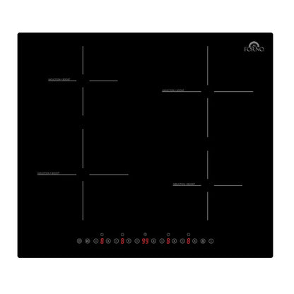 Forno Parco 24-Inch Induction Cooktop, 4 Zones, 7,200W Total Power, Touch Control, 9 Power Levels, Booster Function FORNO