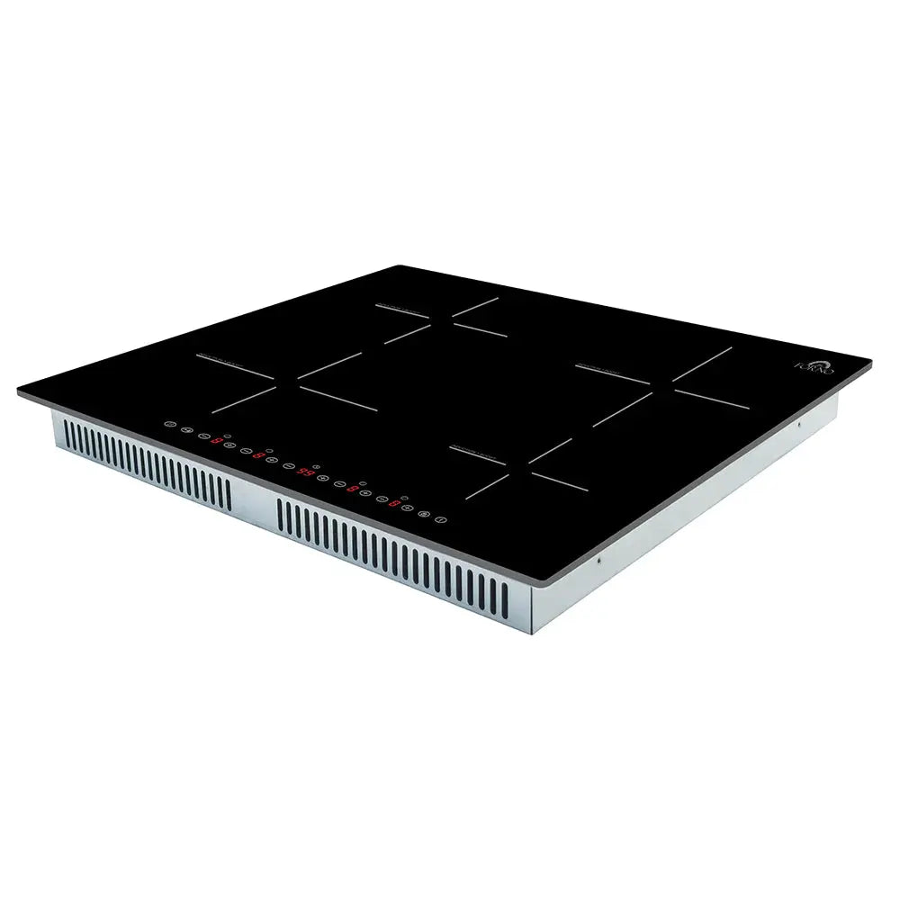 Forno Parco 24-Inch Induction Cooktop, 4 Zones, 7,200W Total Power, Touch Control, 9 Power Levels, Booster Function FORNO