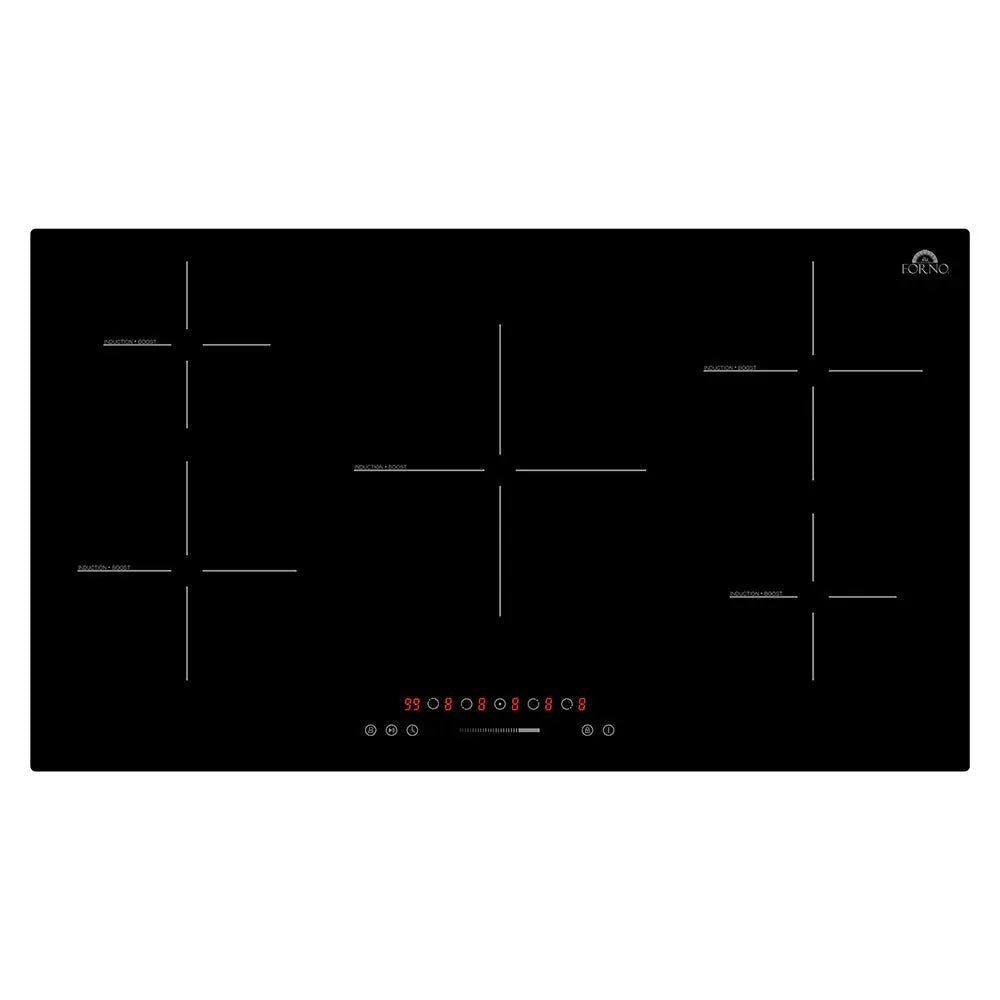Forno Parco 36-Inch Induction Cooktop, 5 Zones, 10,200W Total Power, Touch Control, 9 Power Levels, Booster Function FORNO