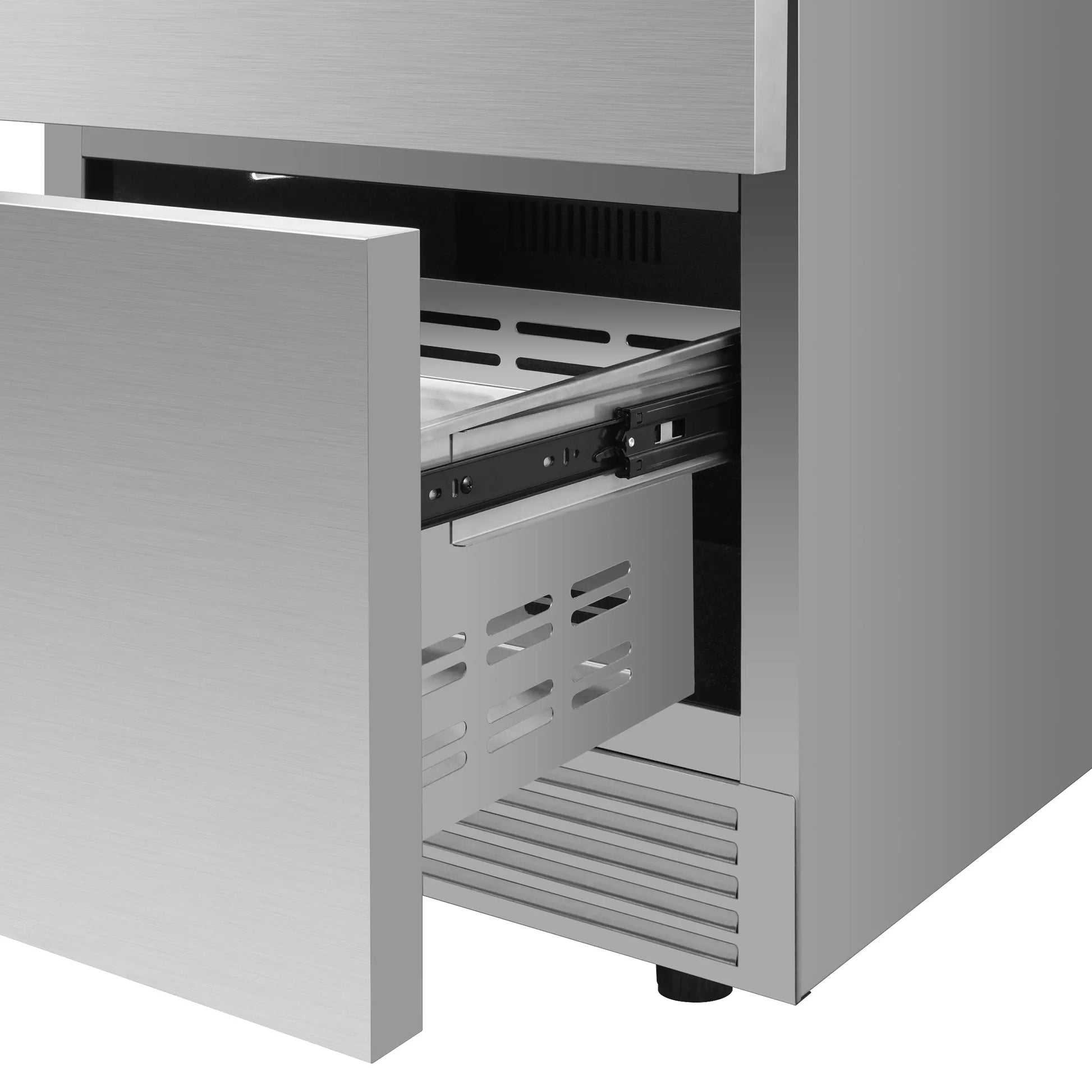 Forno Como 24-Inch Indoor Outdoor Drawer Refrigerator, 4.87 cu.ft, Stainless Steel Interior, Adjustable Shelves, LED Lighting FORNO