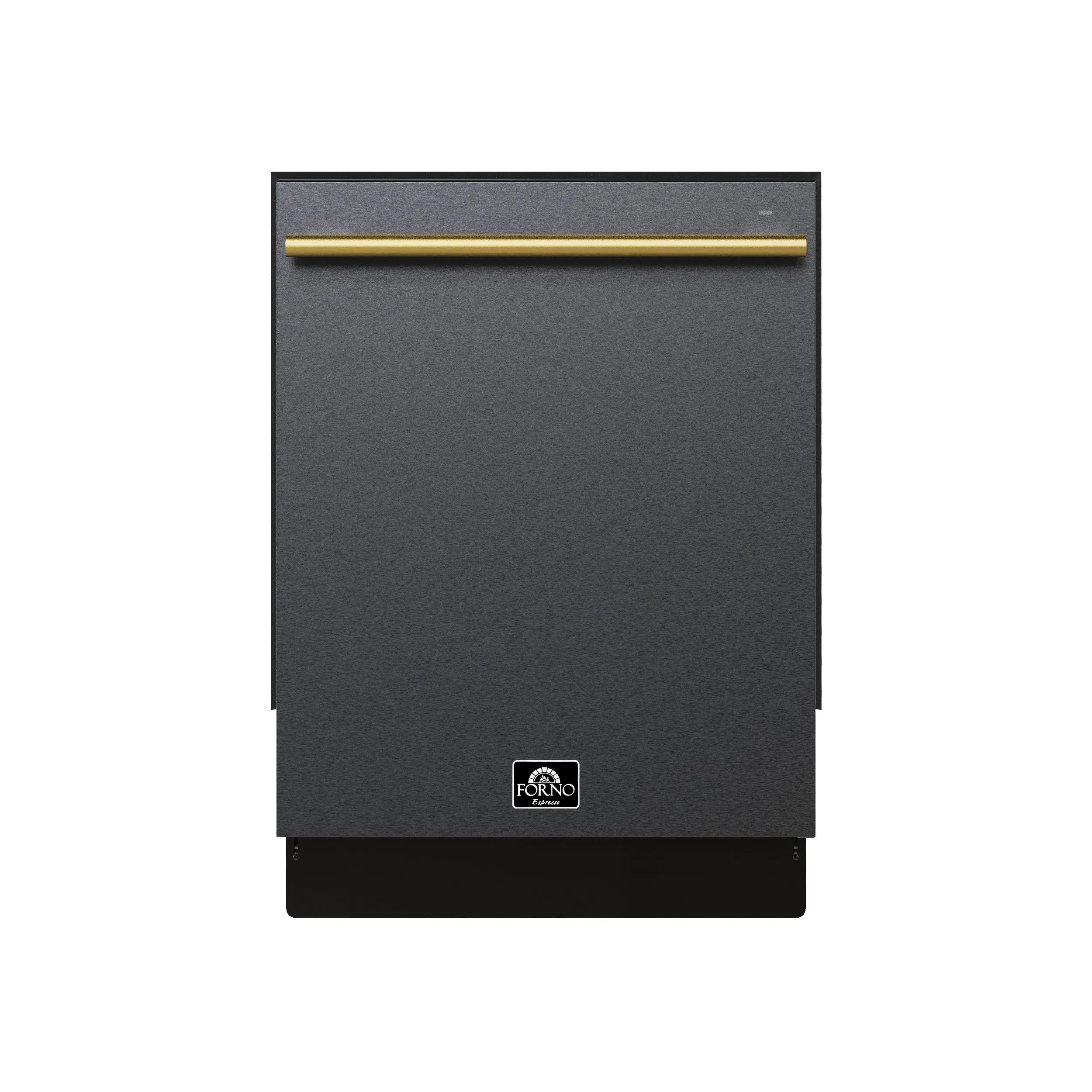 Forno Romano Espresso 24-Inch Built-In Dishwasher, Black Finish, Stainless Steel Tub, 49 dBA, Energy Star Certified FORNO