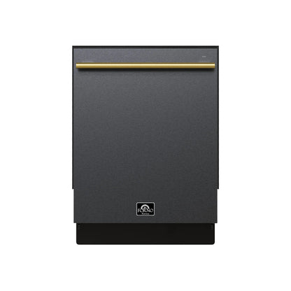 Forno Romano Espresso 24-Inch Built-In Dishwasher, Black Finish, Stainless Steel Tub, 49 dBA, Energy Star Certified FORNO