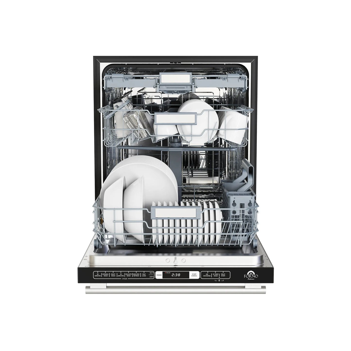Forno Romano Espresso 24-Inch Built-In Dishwasher, Black Finish, Stainless Steel Tub, 49 dBA, Energy Star Certified FORNO
