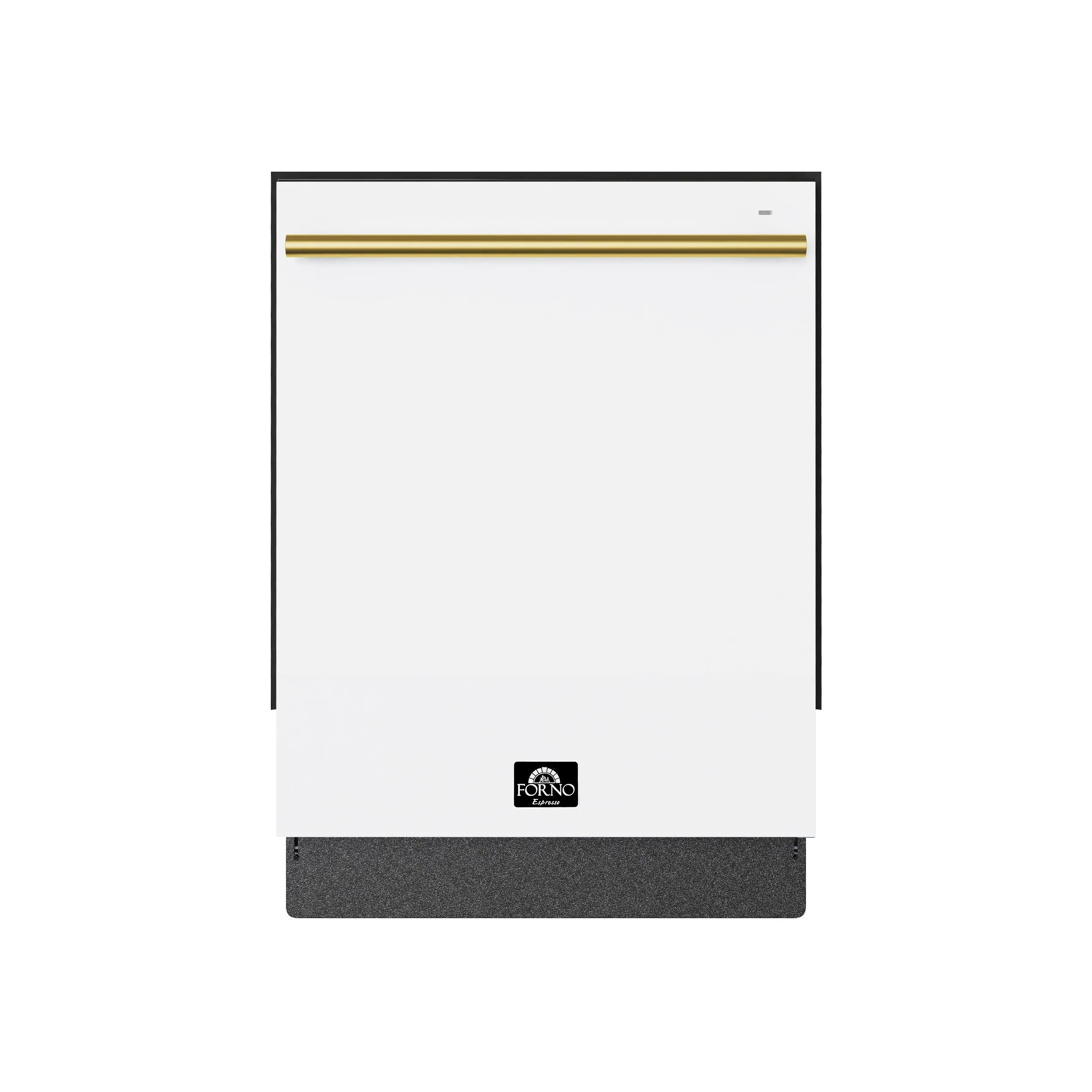 Forno Romano Espresso 24-Inch Built-In Dishwasher, White Finish, Stainless Steel Tub, 49 dBA, Energy Star Certified FORNO