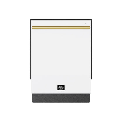 Forno Romano Espresso 24-Inch Built-In Dishwasher, White Finish, Stainless Steel Tub, 49 dBA, Energy Star Certified FORNO
