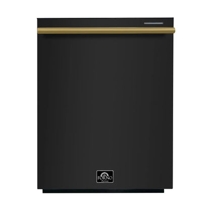 Forno Pozzo 24-Inch Built-In Tall Tub Top Control Dishwasher, Black, 49 dBA, Soil-Sensing Capable, ENERGY STAR FORNO