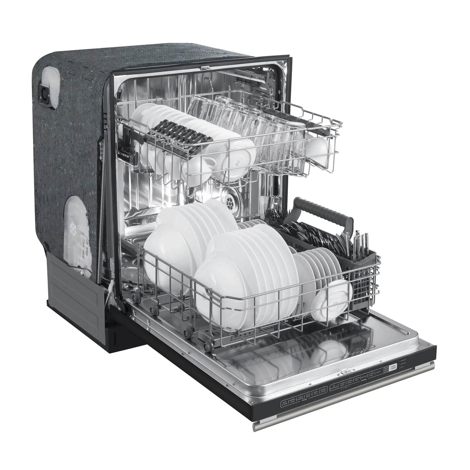 Forno Pozzo 24-Inch Built-In Tall Tub Top Control Dishwasher, Black, 49 dBA, Soil-Sensing Capable, ENERGY STAR FORNO