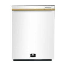 FORNO Premium 3-Piece Kitchen Bundle - Leonardo Espresso 30" White Range, 31" White Bottom Freezer Refrigerator, 24" White Built-In Dishwasher - FBDL-007-03US FORNO