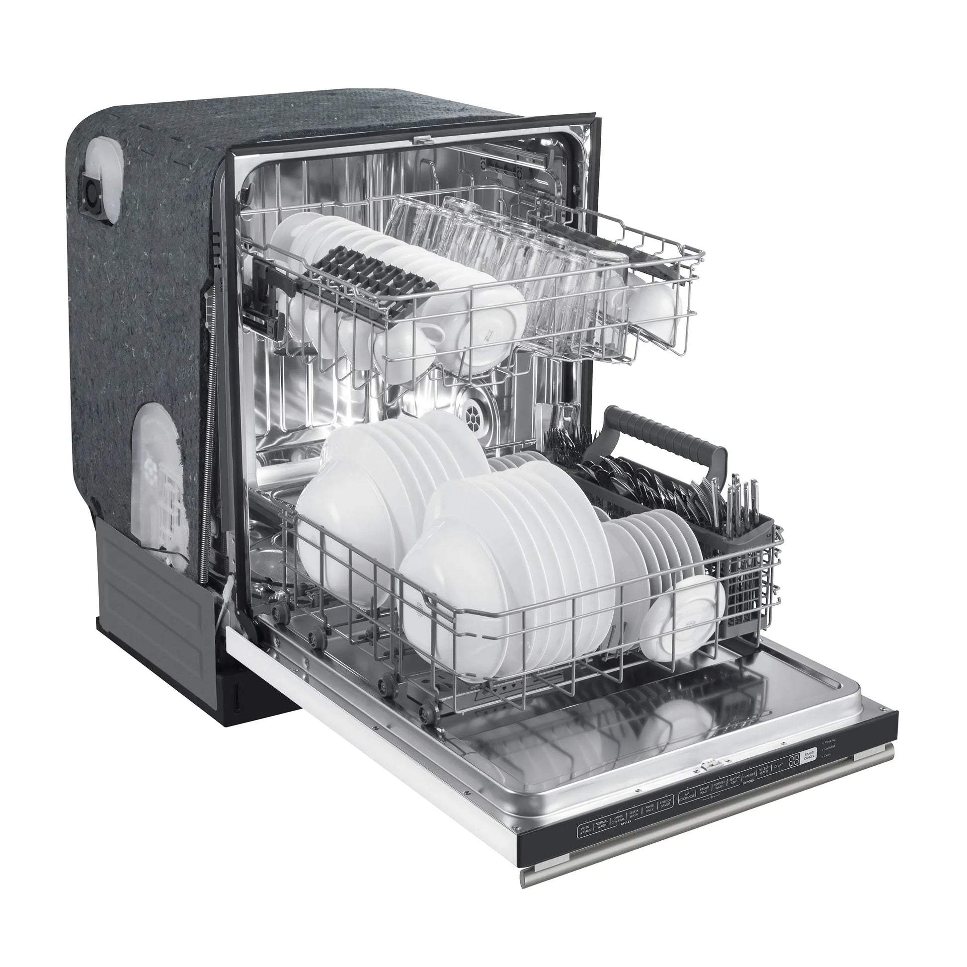 FORNO Premium 3-Piece Kitchen Bundle - Leonardo Espresso 30" White Range, 31" White Bottom Freezer Refrigerator, 24" White Built-In Dishwasher - FBDL-007-03US FORNO
