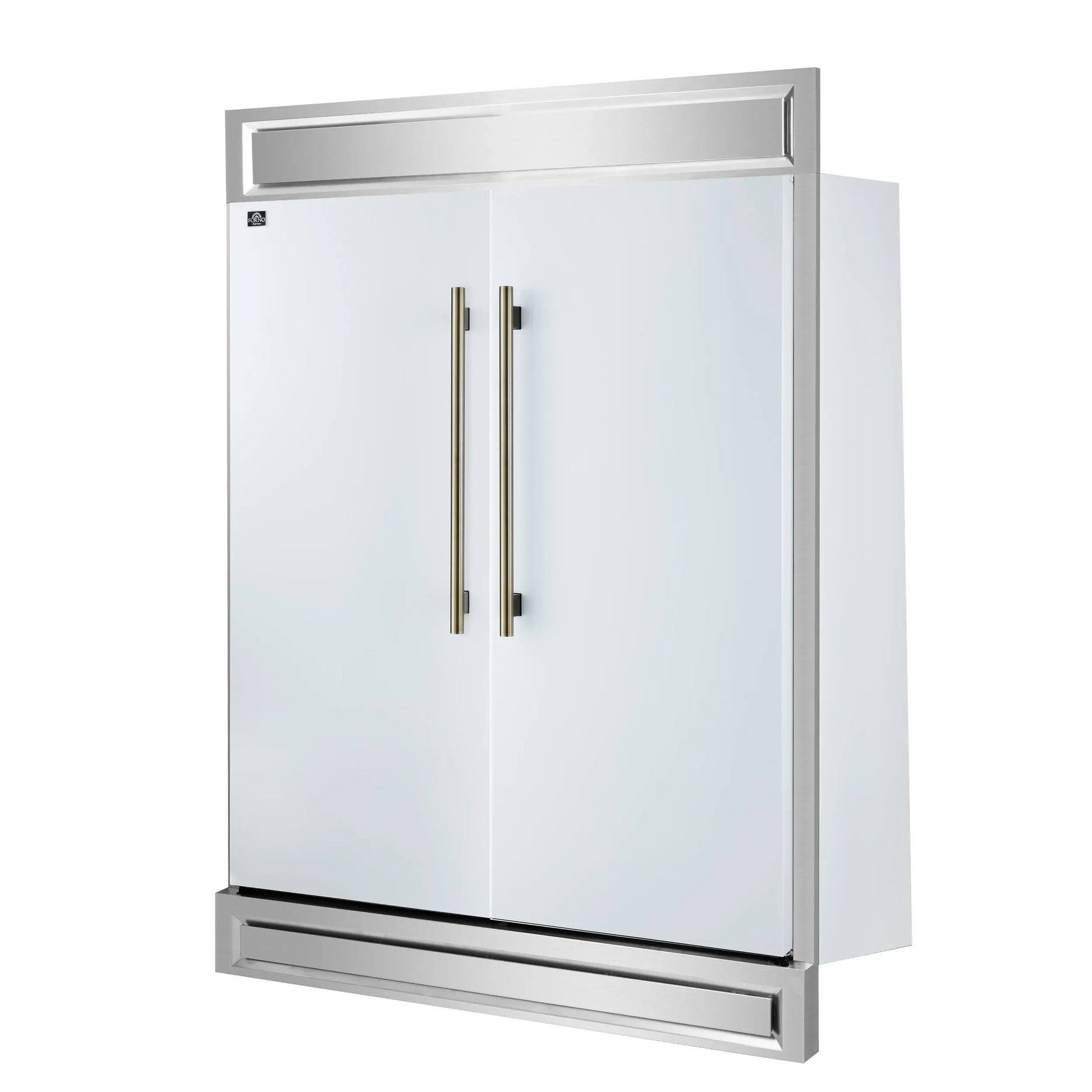 Forno Maderno 2-28-Inch Wide Convertible Refrigerator/Freezer in White, Decorative Trim, 27.2 cu.ft, 84-Inch High, ENERGY STAR Certified FORNO
