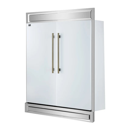 Forno Maderno 2-28-Inch Wide Convertible Refrigerator/Freezer in White, Decorative Trim, 27.2 cu.ft, 84-Inch High, ENERGY STAR Certified FORNO