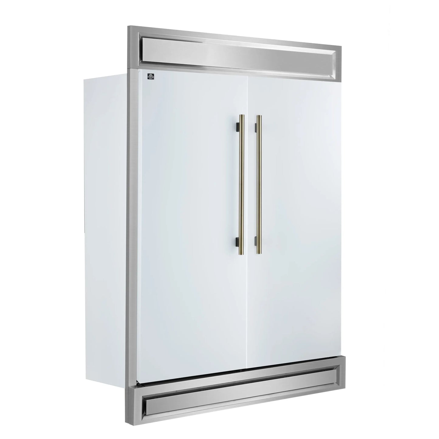 Forno Maderno 2-28-Inch Wide Convertible Refrigerator/Freezer in White, Decorative Trim, 27.2 cu.ft, 84-Inch High, ENERGY STAR Certified FORNO