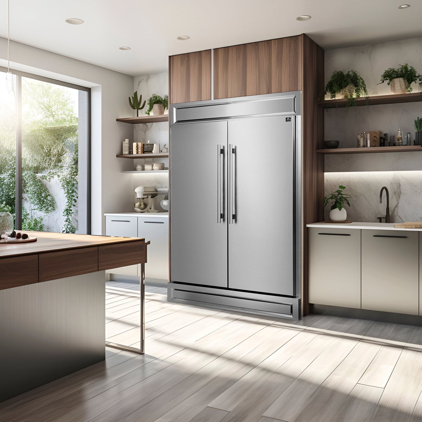 FORNO Premium 2-Piece Kitchen Bundle - Galiano 48" Stainless Steel Dual Fuel Range, Forno Maderno 2-28 " Wide Units with Decorative Trim - FBDL-017-03CAUS Forno vendors US