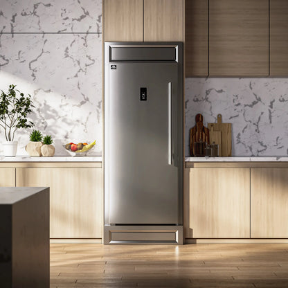 Forno Fortezza 32 Inch Left-Swing Freezer with Trim Kit, Stainless Steel, with Automatic Ice Maker FORNO