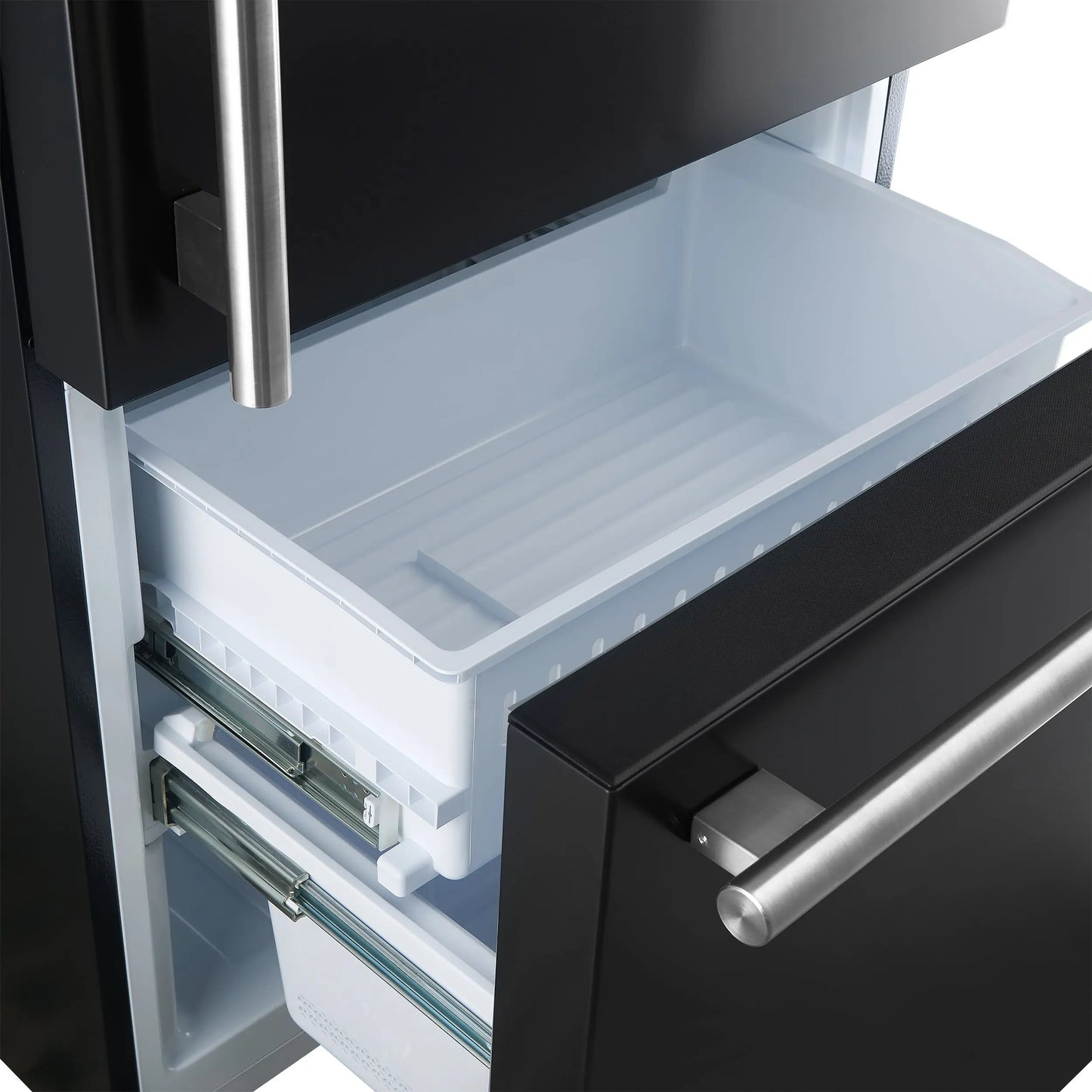 Forno Milano Espresso 31-Inch Bottom Freezer Refrigerator, Black, 17.2 cu.ft Capacity, Energy Efficient FORNO