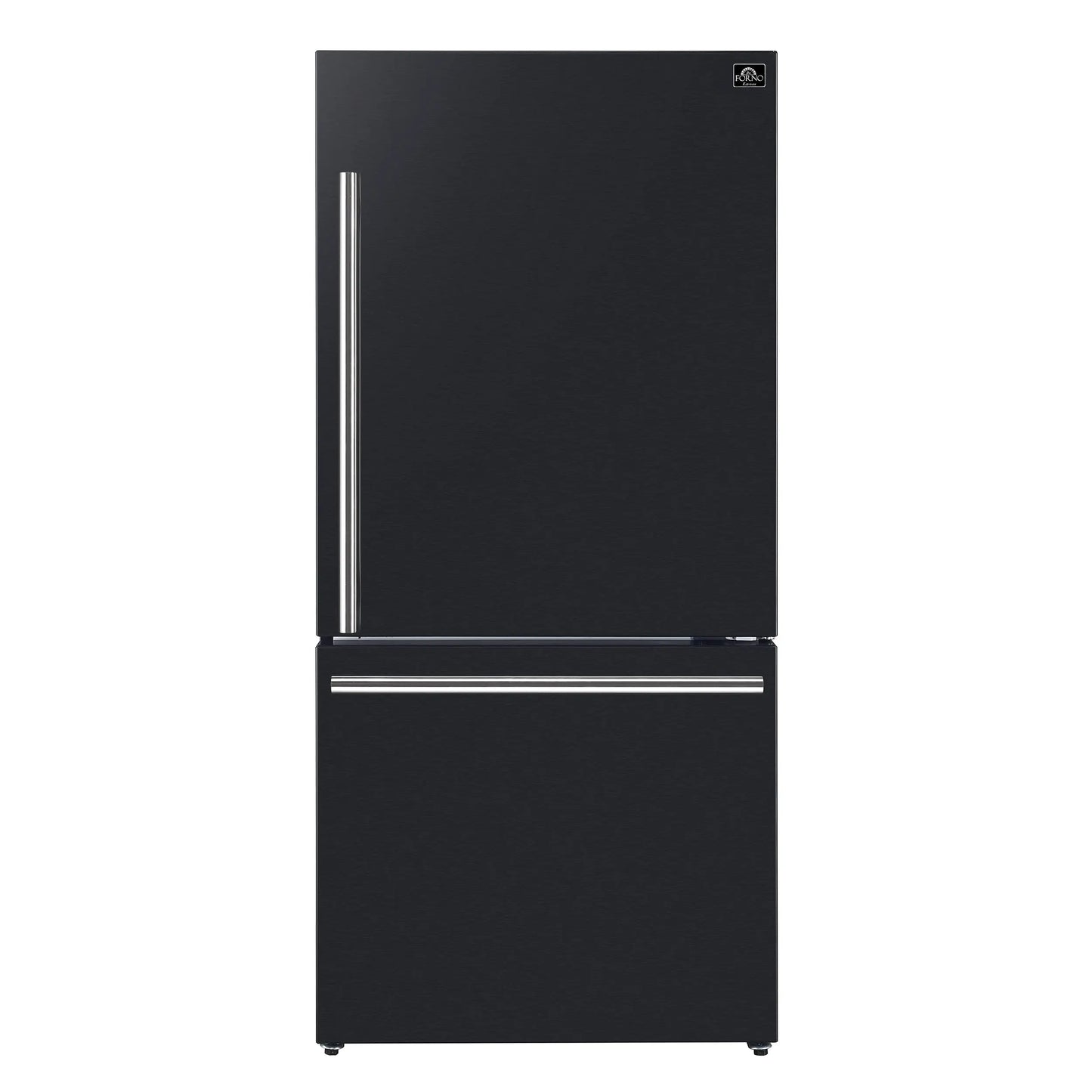 Forno Milano Espresso 31-Inch Bottom Freezer Refrigerator, Black, 17.2 cu.ft Capacity, Energy Efficient FORNO