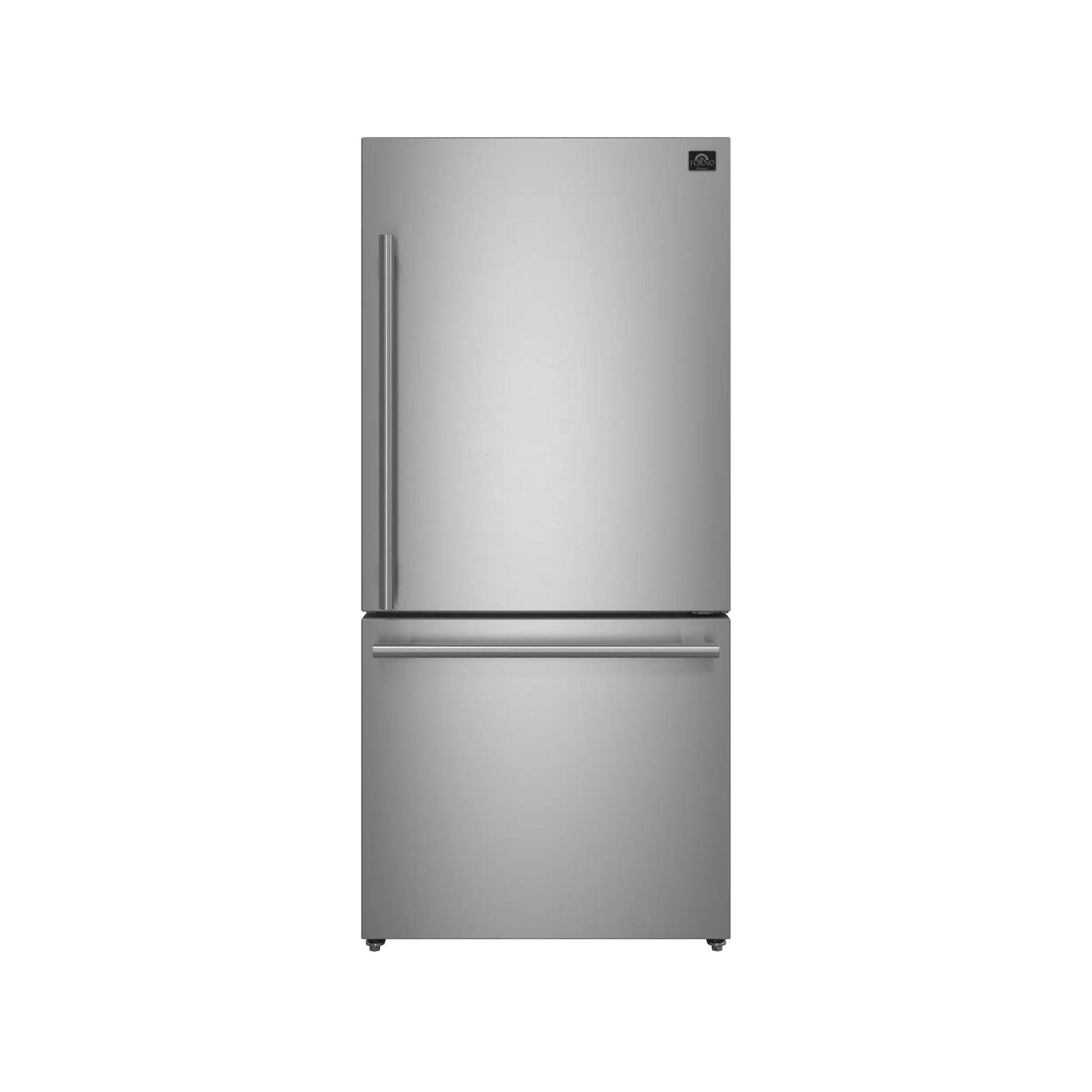 Forno Milano Espresso 31-Inch Bottom Freezer Refrigerator, Stainless Steel, 17.2 cu.ft Capacity, Right Swing Door, Energy Efficient FORNO