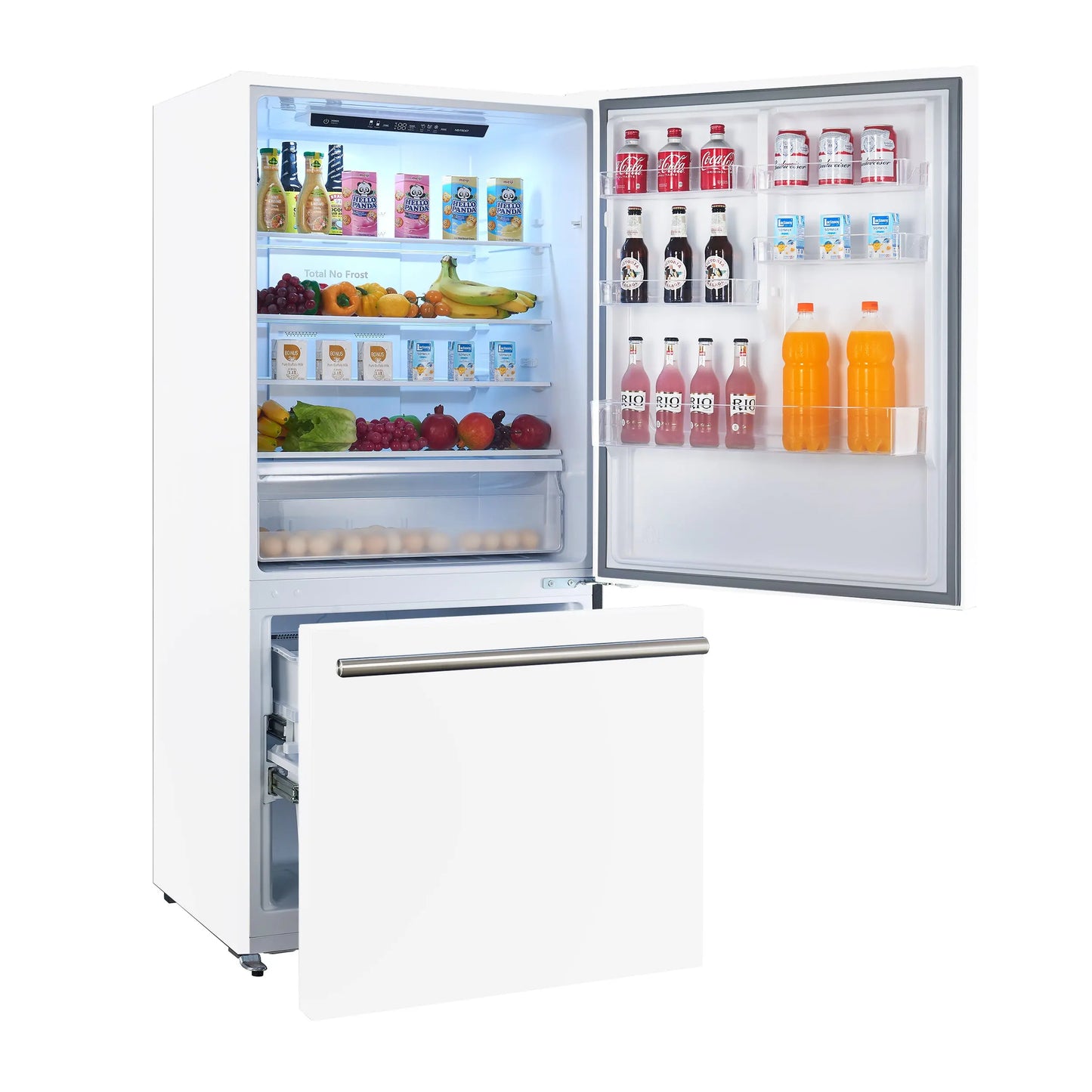 FORNO Premium 2-Piece Kitchen Bundle - Leonardo Espresso 30" White Range, 31" White Bottom Freezer Refrigerator - FBDL-003-03US FORNO