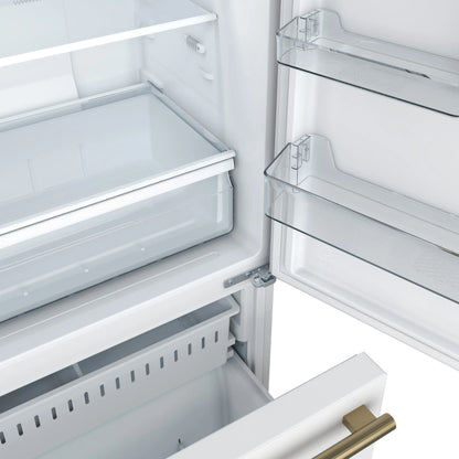 Forno Milano Espresso 31-Inch Bottom Freezer Refrigerator, White, 17.2 cu.ft Capacity, Energy Efficient FORNO