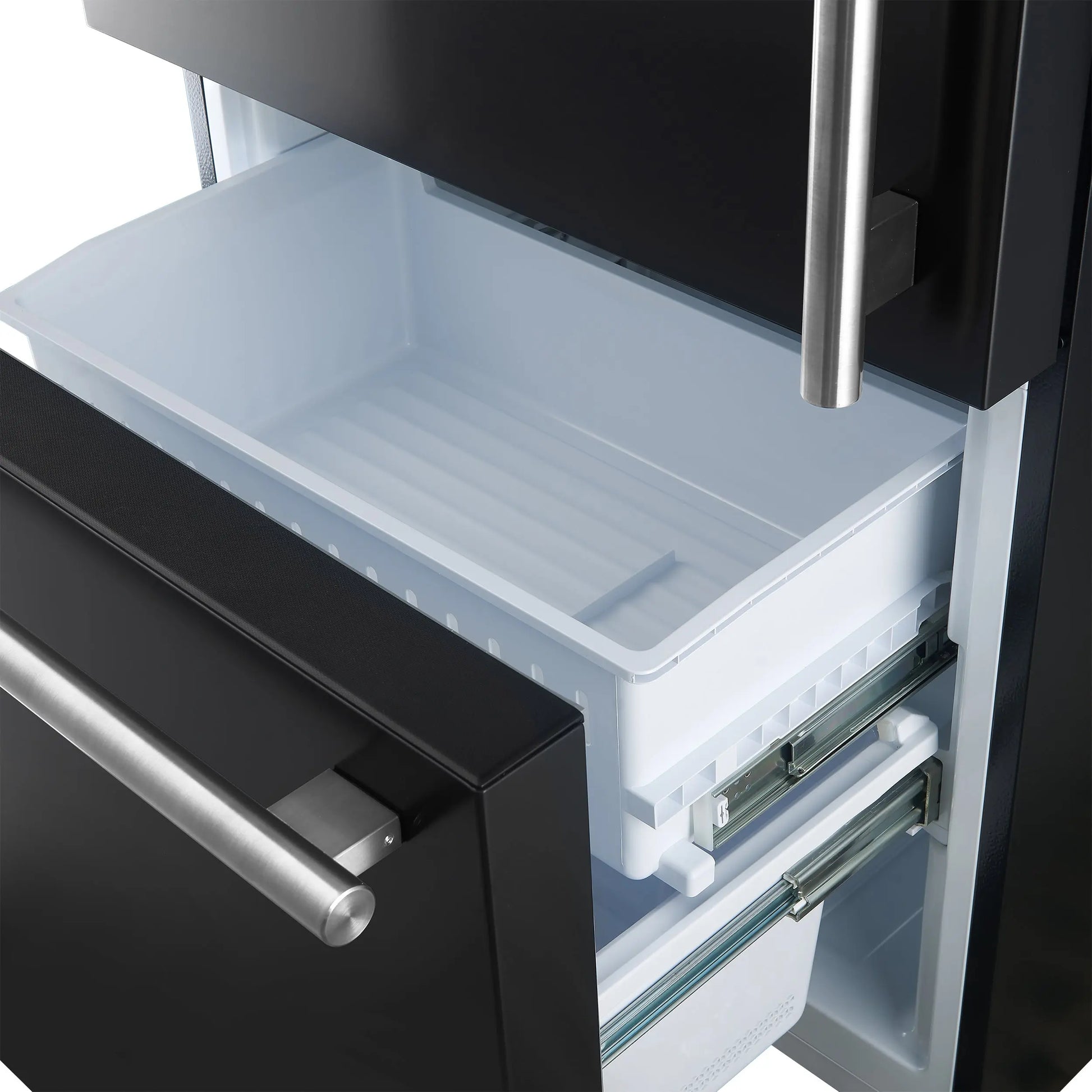 Forno Milano 2-Piece 62-Inch Freestanding Dual Bottom Freezer Refrigerator in Black – 34.4 cu.ft, Touch Control, Ice Maker FORNO