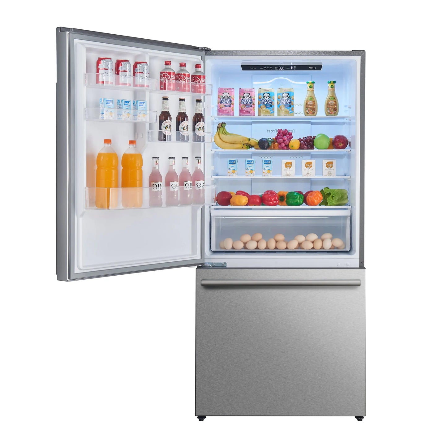Forno Milano Espresso 31-Inch Stainless Steel Bottom Freezer Refrigerator, 17.2 cu.ft., Built-In Ice Maker, ENERGY STAR FORNO