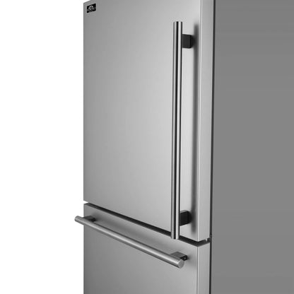 Forno Milano Espresso 31-Inch Stainless Steel Bottom Freezer Refrigerator, 17.2 cu.ft., Built-In Ice Maker, ENERGY STAR FORNO