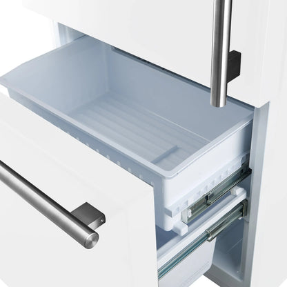 Forno Milano Espresso 31-Inch White Bottom Freezer Refrigerator, 17.2 Cu. Ft., Energy-Efficient, No Frost, Built-In Ice Maker FORNO
