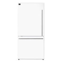 Forno Milano Espresso 31-Inch White Bottom Freezer Refrigerator, 17.2 Cu. Ft., Energy-Efficient, No Frost, Built-In Ice Maker FORNO