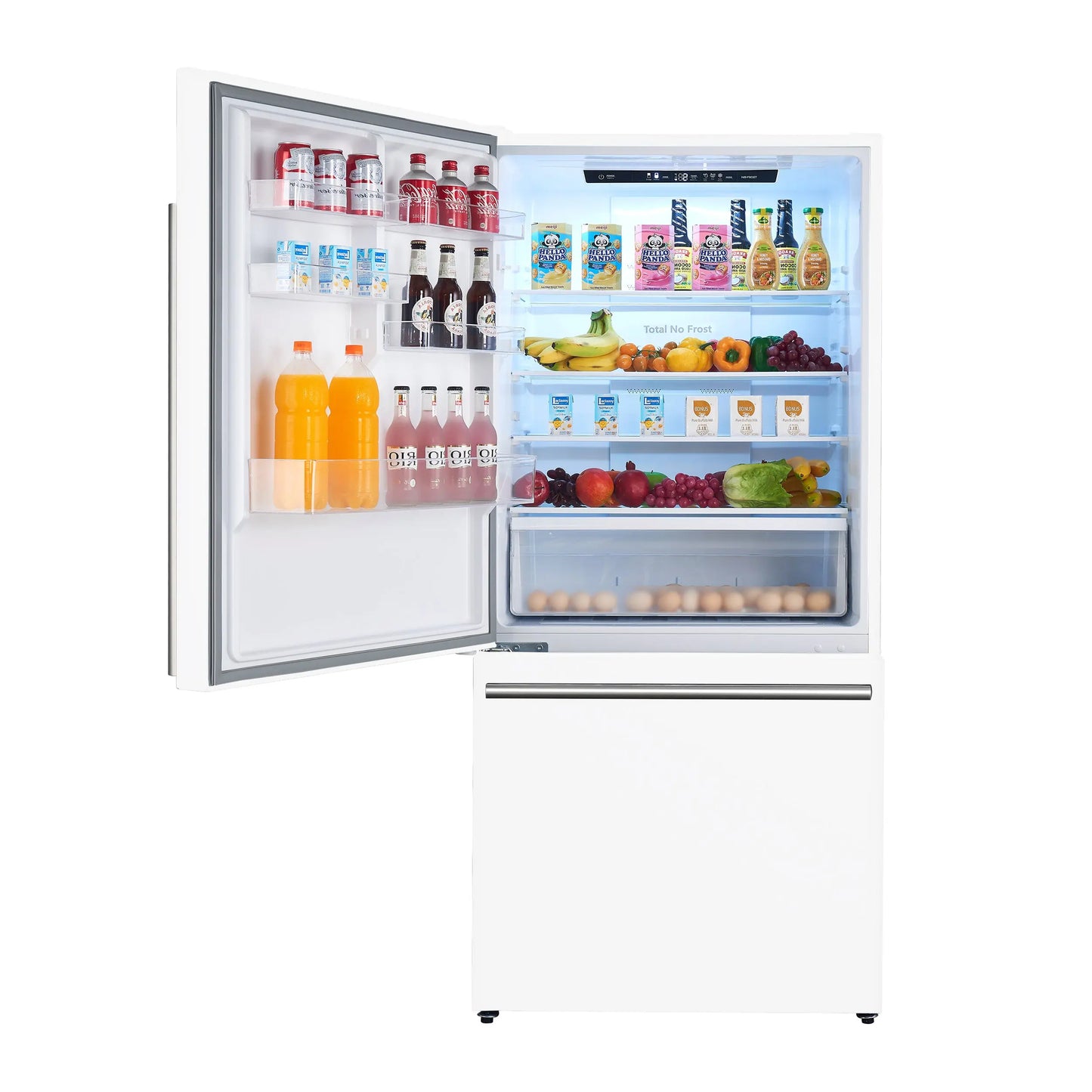 Forno Milano Espresso 31-Inch White Bottom Freezer Refrigerator, 17.2 Cu. Ft., Energy-Efficient, No Frost, Built-In Ice Maker FORNO