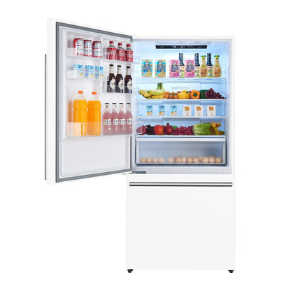 Forno Milano Espresso 31-Inch White Bottom Freezer Refrigerator, 17.2 Cu. Ft., Energy-Efficient, No Frost, Built-In Ice Maker FORNO