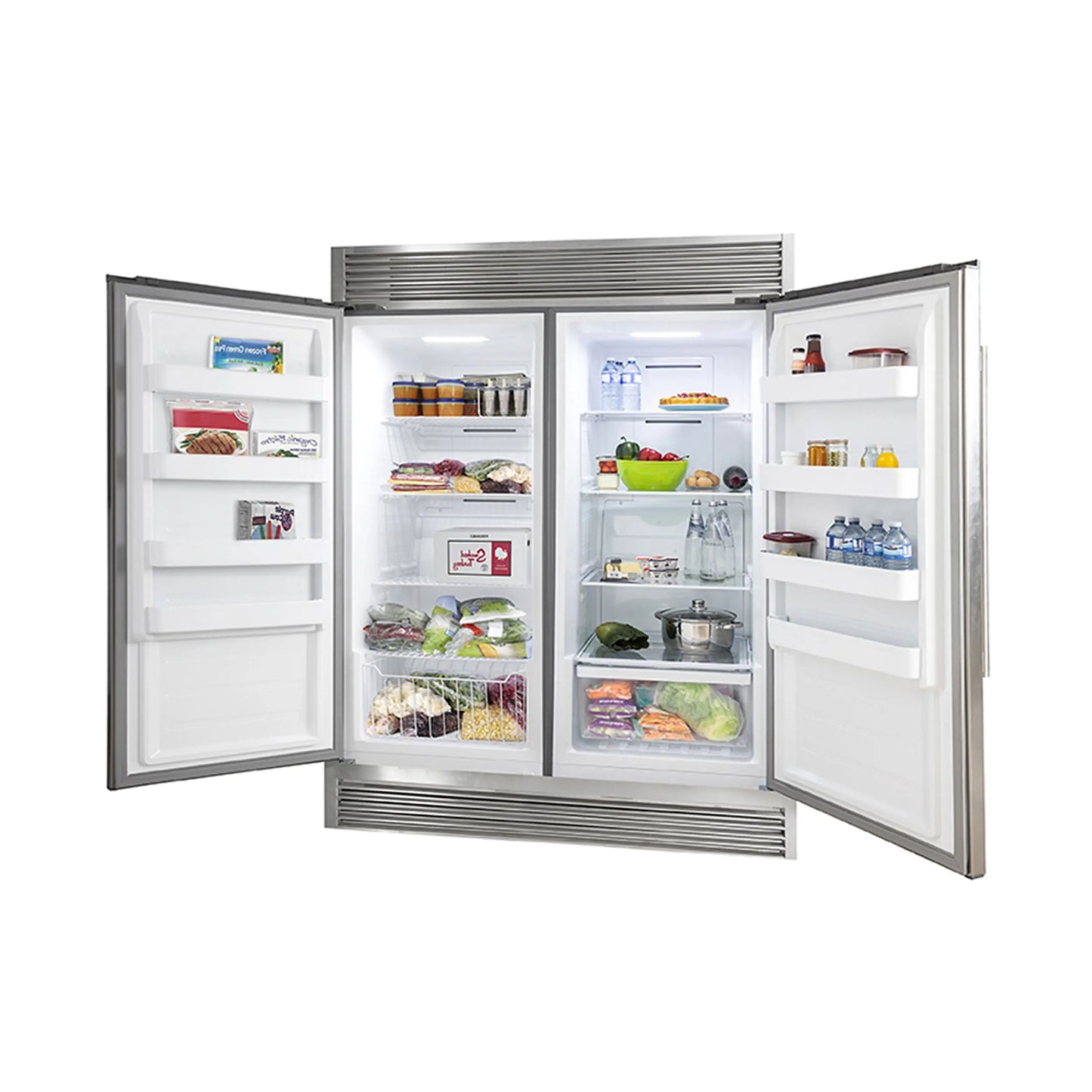 Forno Rizzuto 56-Inch Convertible Refrigerator/Freezer Set, 27.6 cu.ft Total Capacity, Decorative Grill, ENERGY STAR Certified FORNO